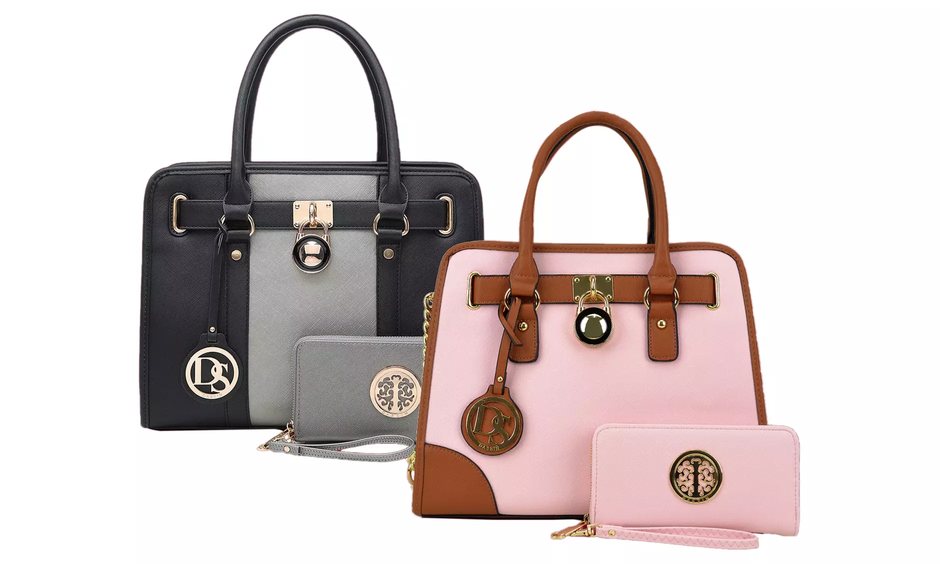DS Collection Fashion Ave Top Handle Satchel Handbag and Wallet Set - Primary Image