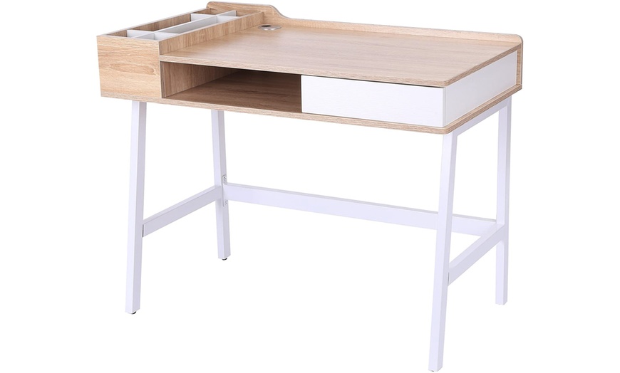 Image 1: Homcom Workstation Desk