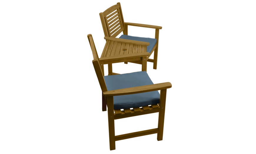 Image 3: Companion Seat with Two-Tier Table and Cushions