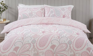 Paisley Floral Reversible Polycotton Paisley Duvet Set with Pillowcase