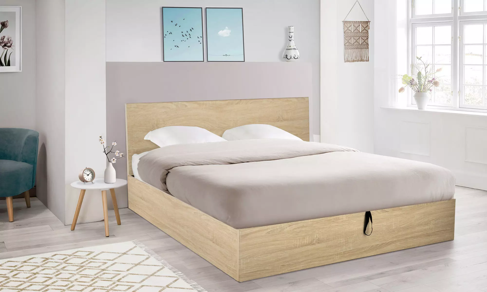 Lit coffre mélaminé bois - Primary Image