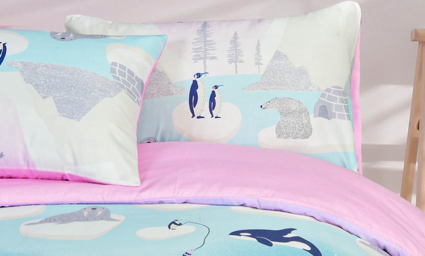 Image 9: Kids' Duvet Cover with Pillowcase and Fitted Sheet Complete Set