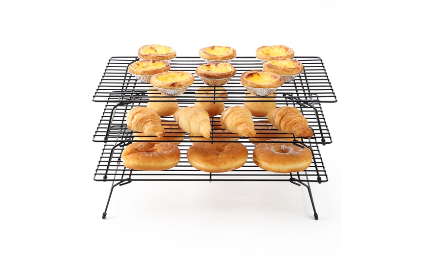 Image 5: Three-Tier Non-Stick Cake Cooling Tray