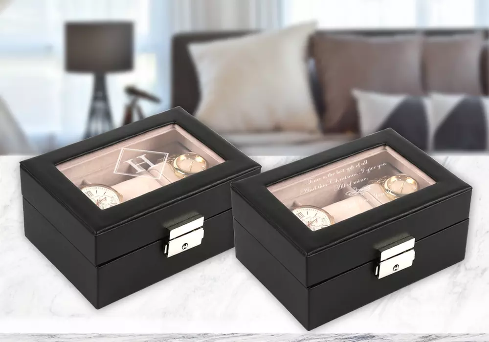 Personalized 3- or 10-Slot Men's Watch Case from Monogram Online (Up to 61% Off) - Second Medium