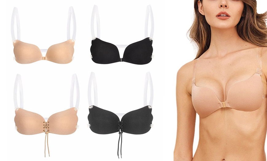 Image 1: Women's Push-Up Bra with Invisible, Detachable Straps