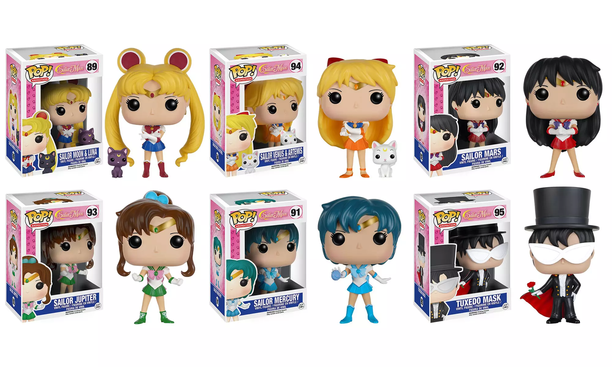 Funko Pop Animation: Sailor Moon Vinyl Figures (6-Pack) - Second Medium
