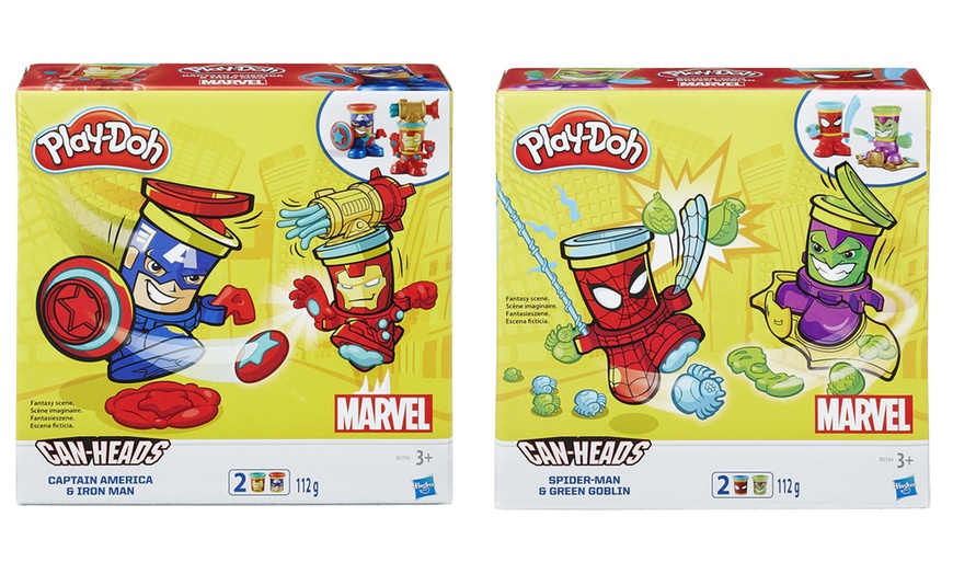 Image 4: Play-Doh Marvel Can Heads 2-Pack