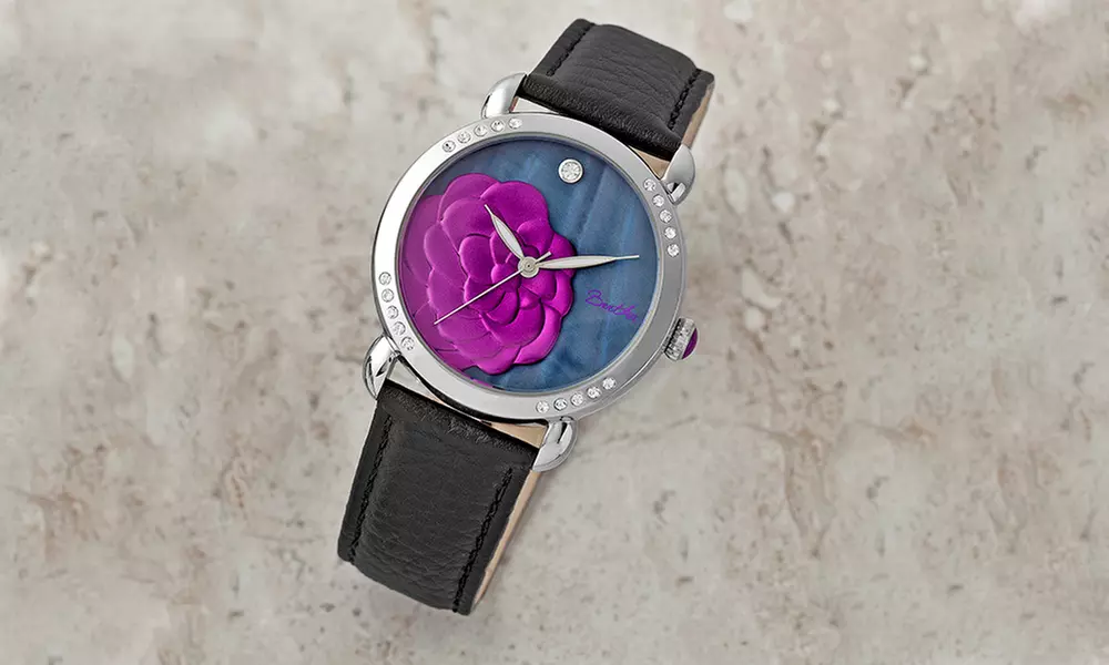 Bertha Daphne Ladies' Mother-of-Pearl Leather-Strap Watch - Primary Image