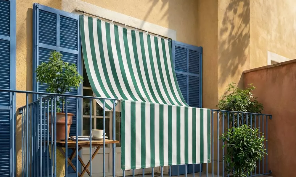 Tenda da sole a righe Caraibi con occhielli