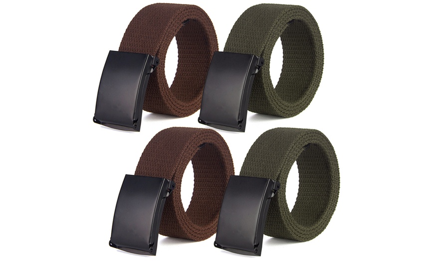 Image 5: Unisex Canvas Belt Two-Pack