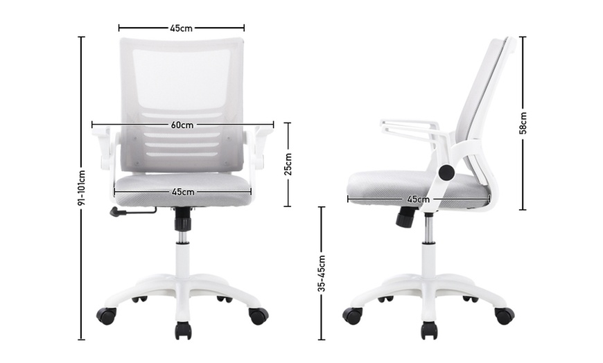 Image 12: Office Desk Mesh Swivel Chair Computer Ergonomic Chair