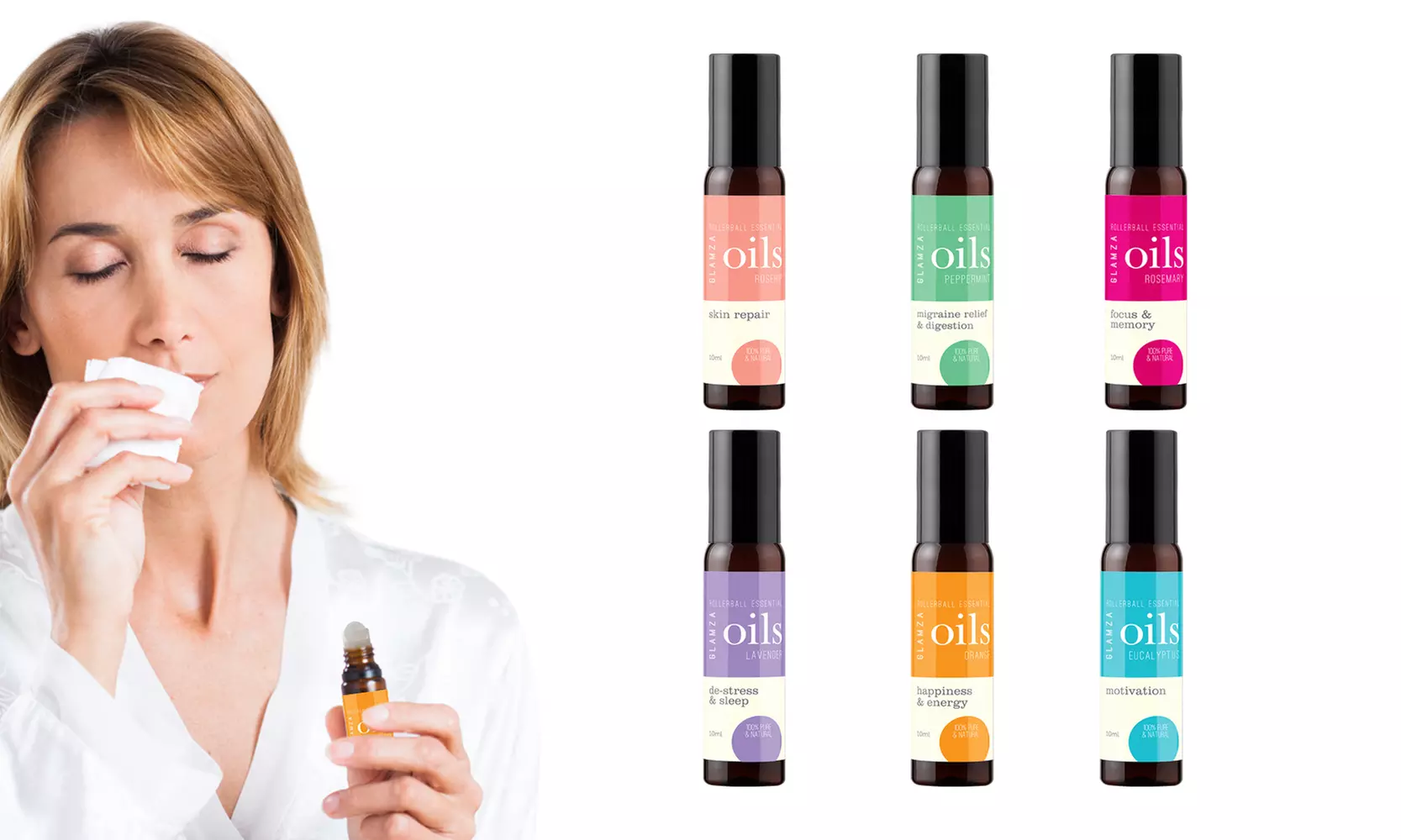 1, 2 ou 3 huiles essentielles de rollerball 10 ml - Primary Image