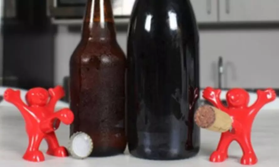 Happy Man Funny Bottle Opener, Stopper, and Corkscrew Set (3-Piece) - Second Medium