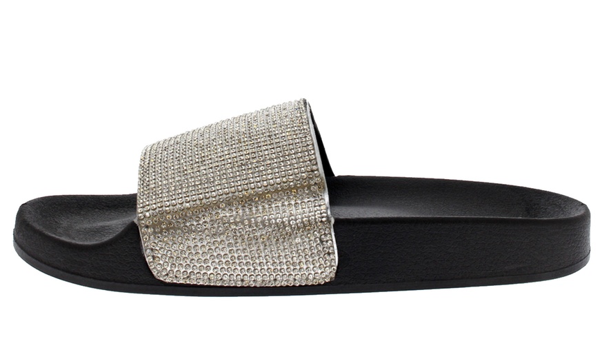 Image 8: Women's Diamante Sliders