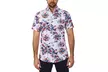Suslo Couture Men's Slim-Fit Spring Floral Short-Sleeve Button-Down Shirt - Image 4