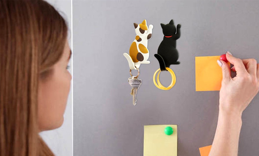 Image 4: Set of Four Cat Fridge Magnets