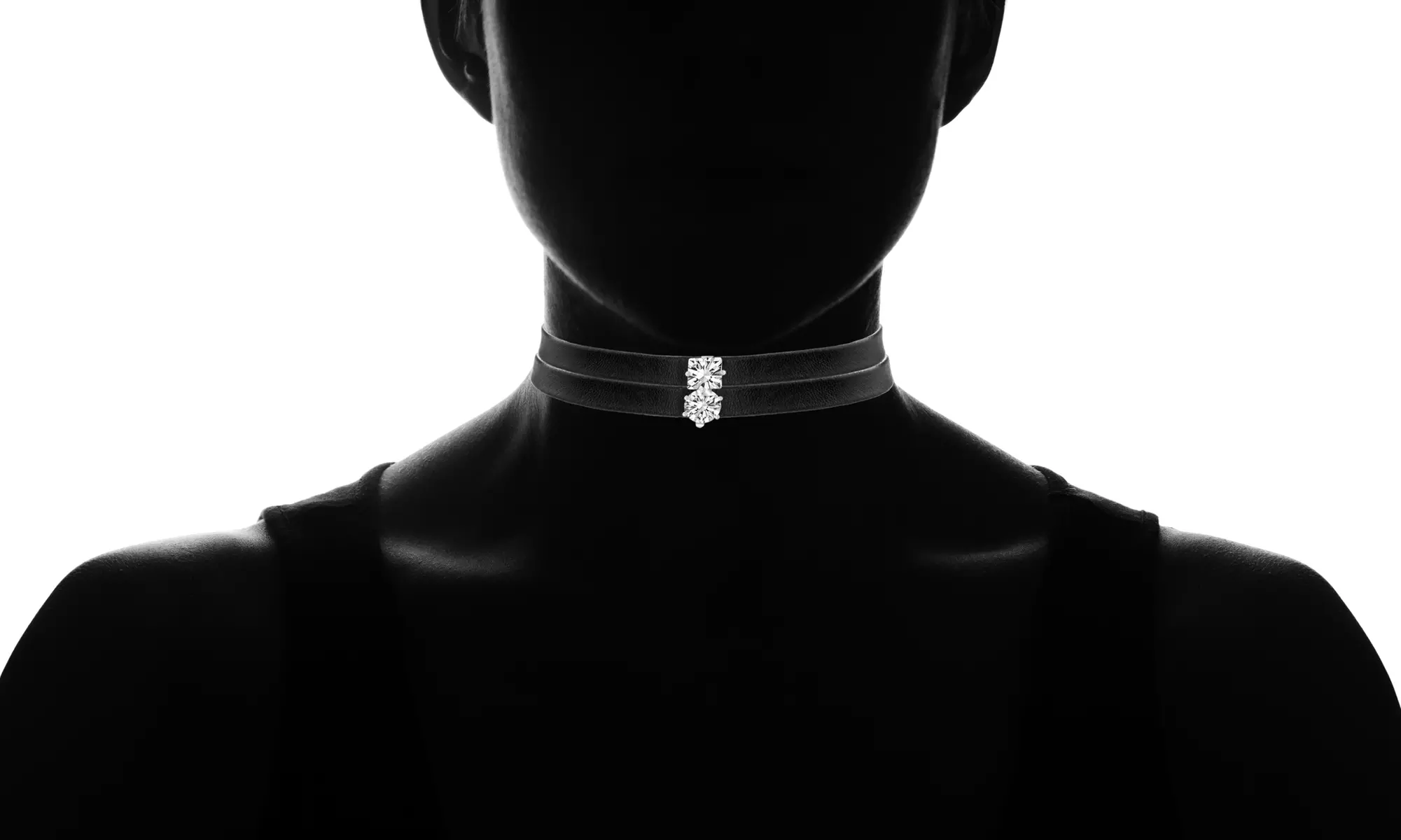 Faux Leather Choker made with Swarovski Elements (Set of 2) - Image 3