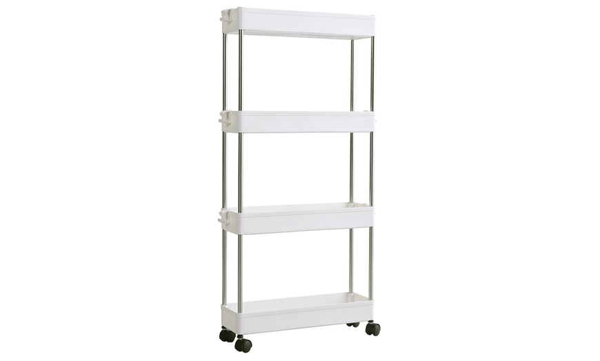 Image 3: Four-Tier Storage Rack Shelf