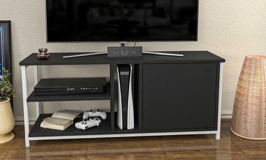 Image 16: Neola Media Television Stand with Open Shelves and Cabinet