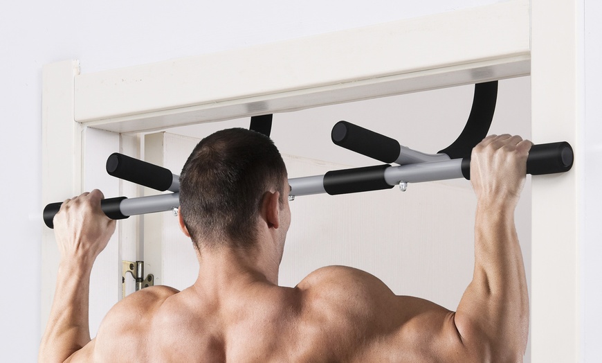 Image 1: HomCom Pull-Up Bar