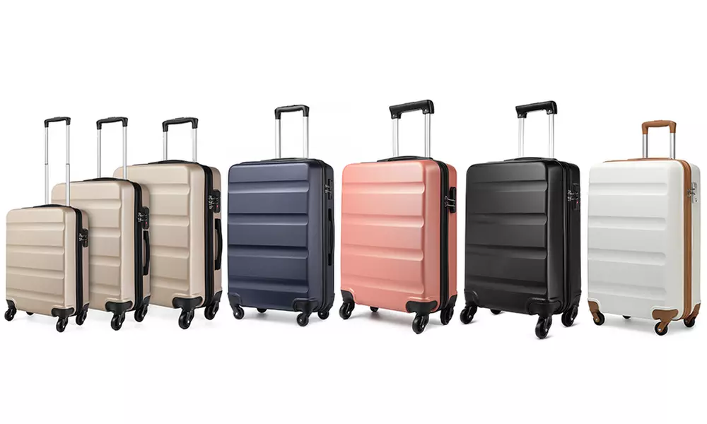 KONO Horizontal Design Hard Shell Suitcase Set with Combination Lock