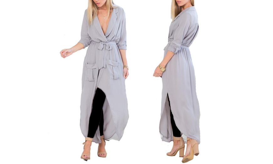 Image 2: Belted Tunic Maxi Dress