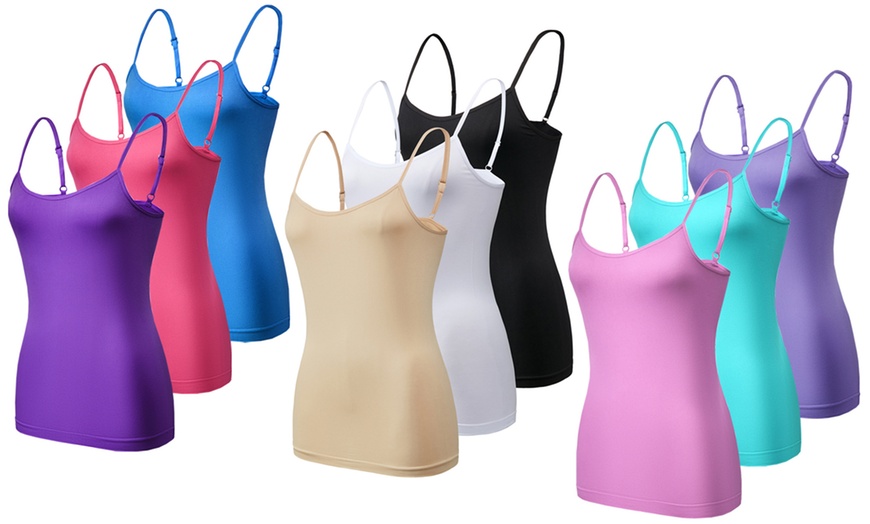 Image 1: Pack of Three, Six or Nine Women's Seamless Vests