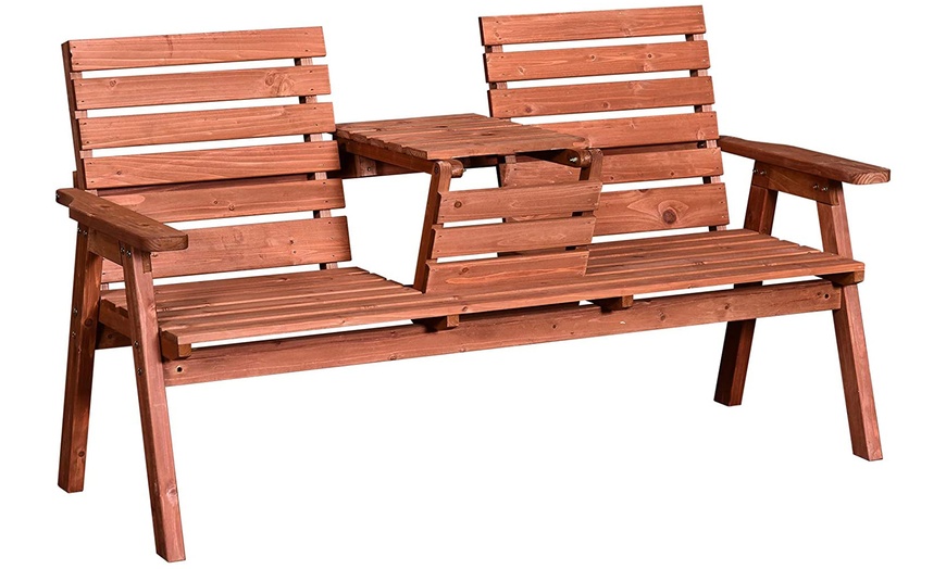 Image 3: Outsunny Two-Three Seater Convertible Bench