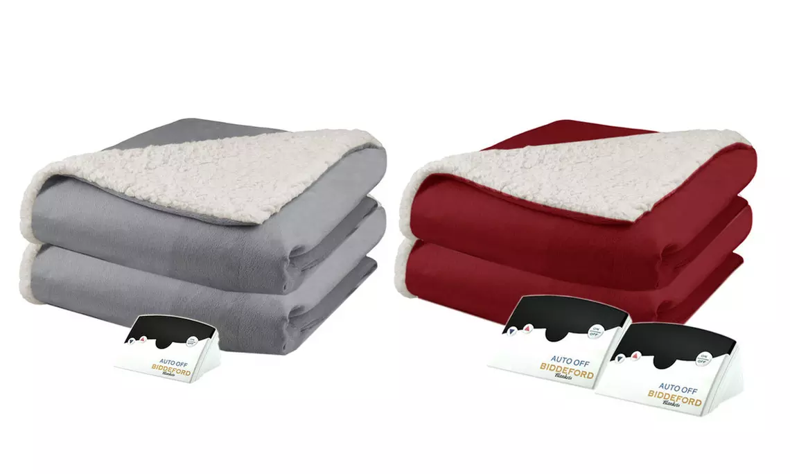 Biddeford Micro Mink and Sherpa Heated Blanket - Primary Image