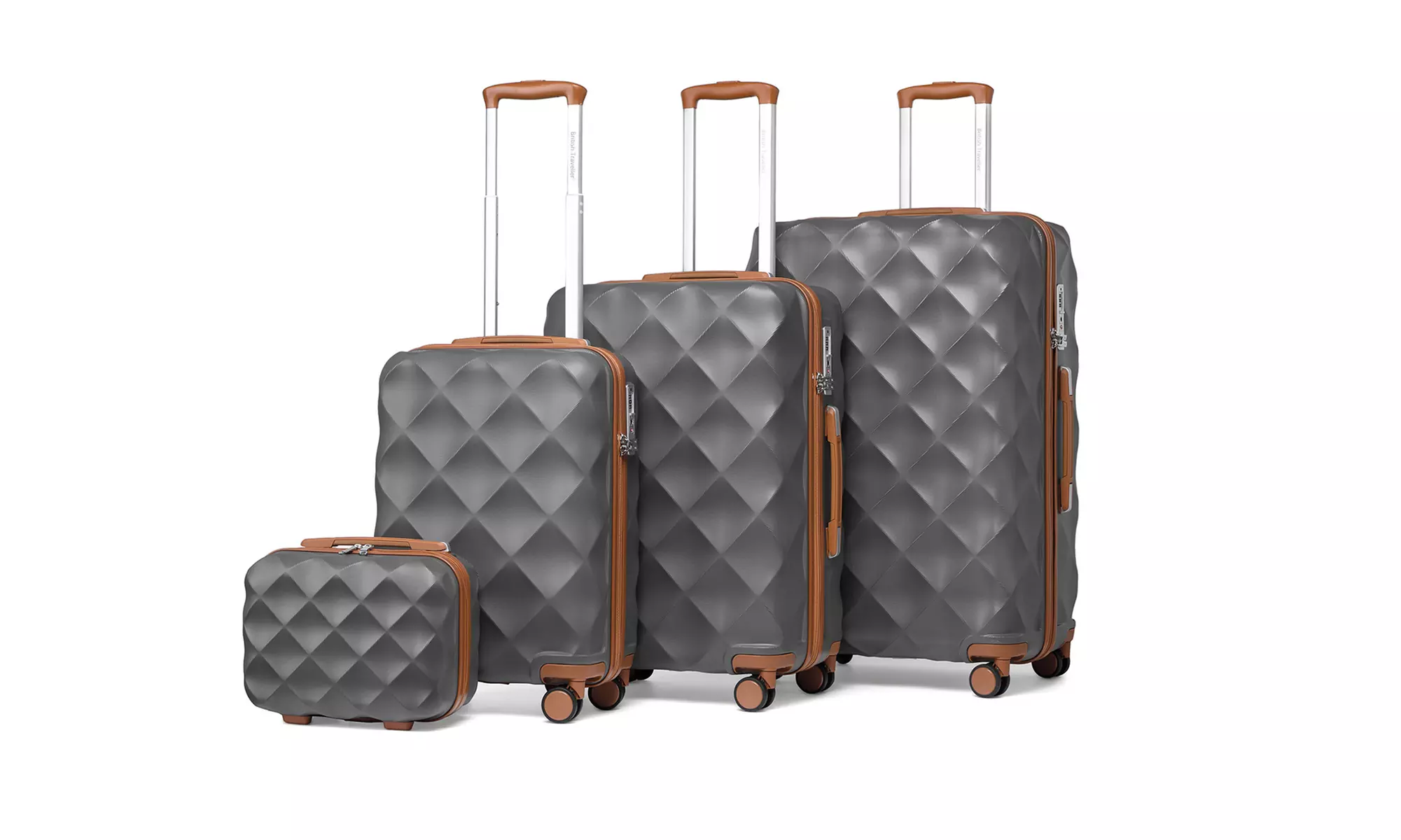 One or Four Pieces of Ultralight ABS Diamond Suitcase
