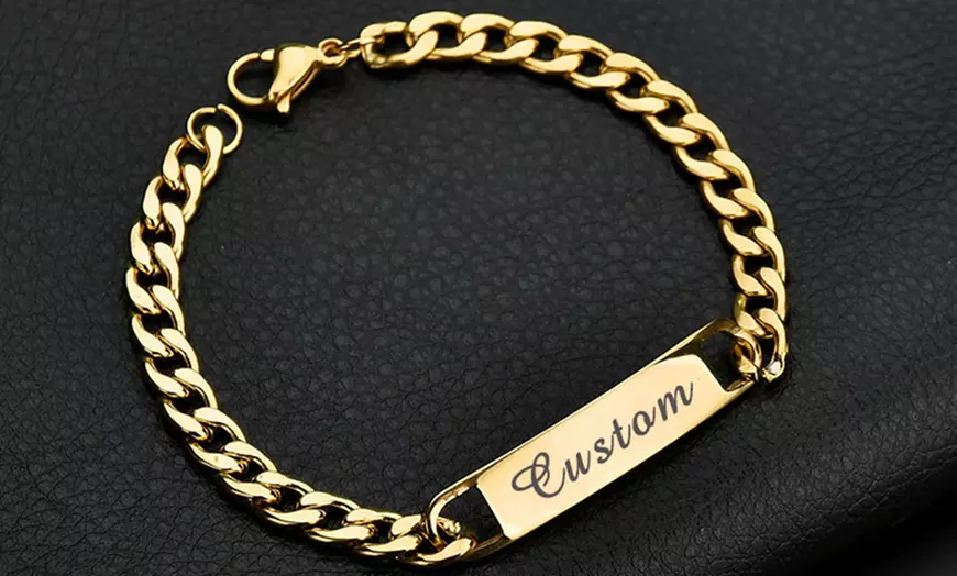 Image 1: Personalised Name Chain Bracelet