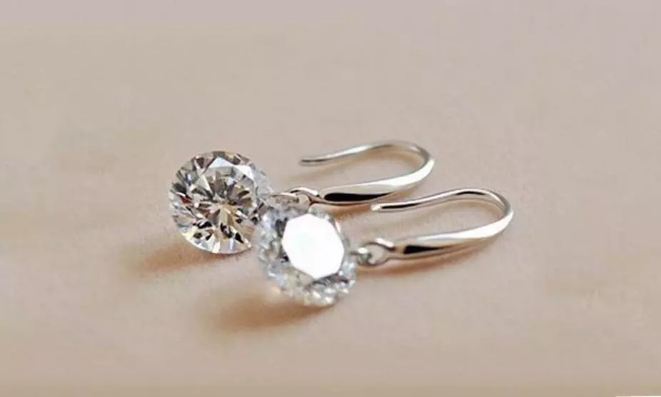 Sterling Silver 4.00 CTTW Drop Earring W Crystals From Swarovski