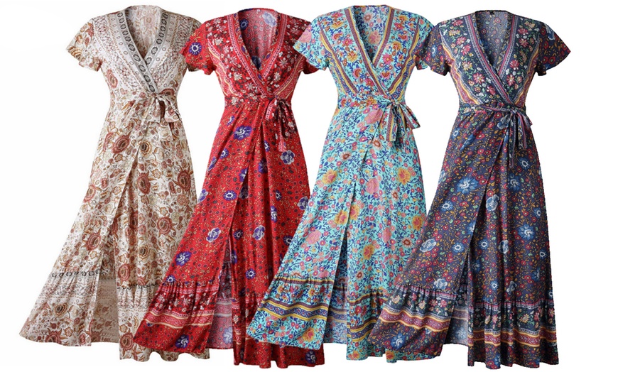 Image 1: Boho Wrap Dress