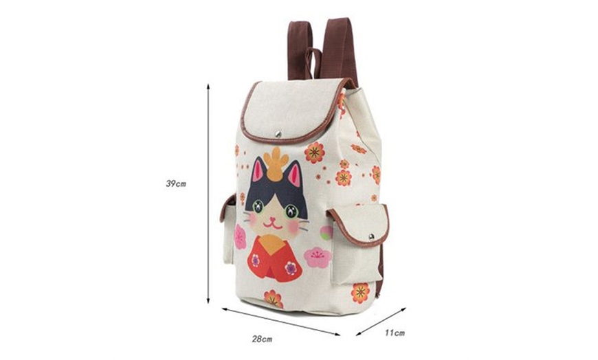 Image 7: Cartoon Cat-Themed Backpack