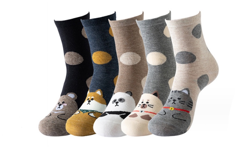 Image 7: Pack of Five Animal Socks