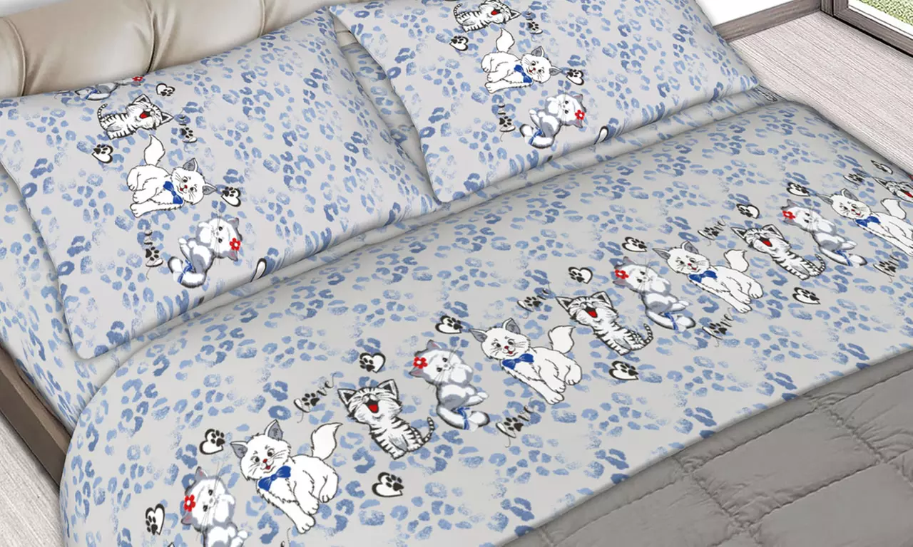 Completo lenzuola matrimoniale con fantasie animali