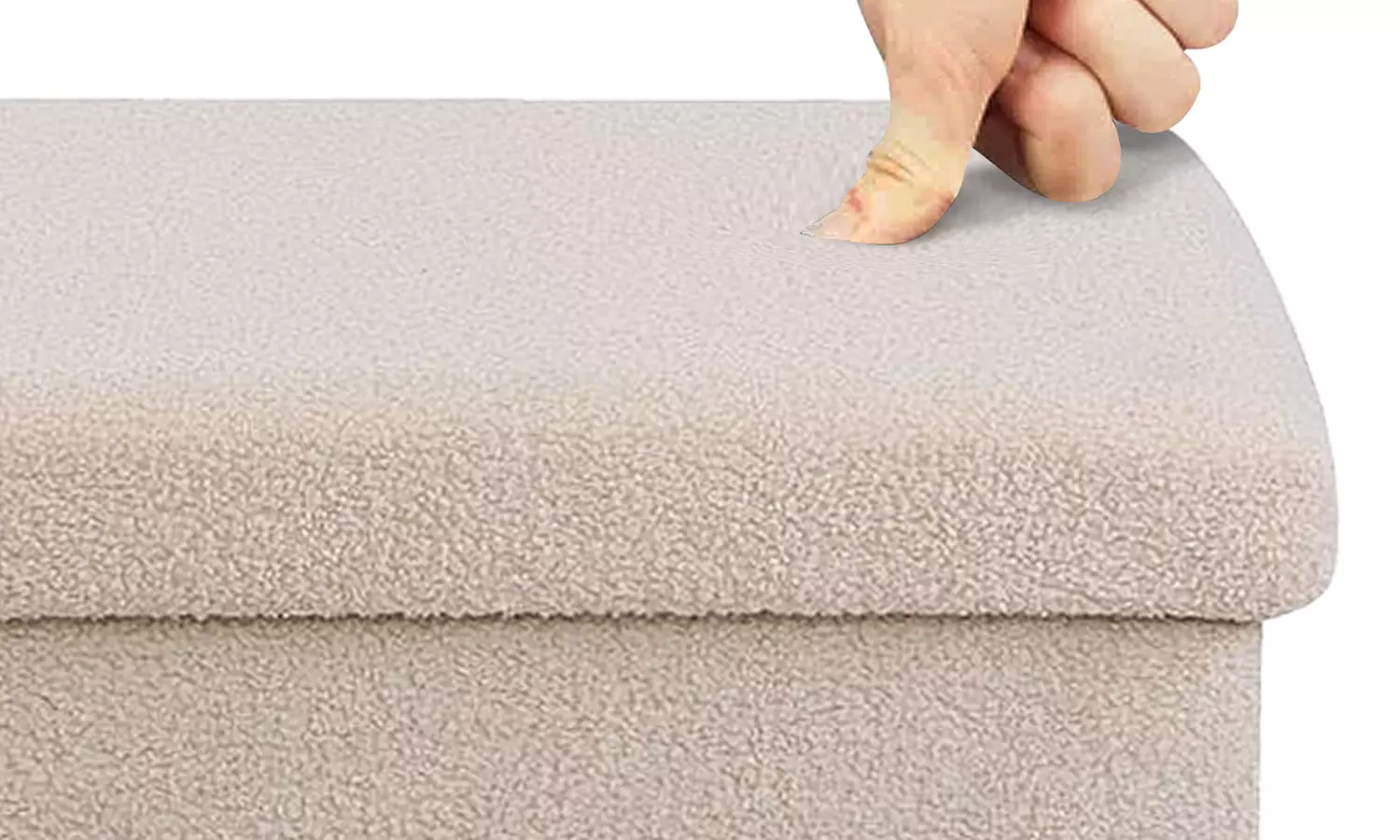 Teddy Boucle Storage Ottoman or Foldable Cube Footstool