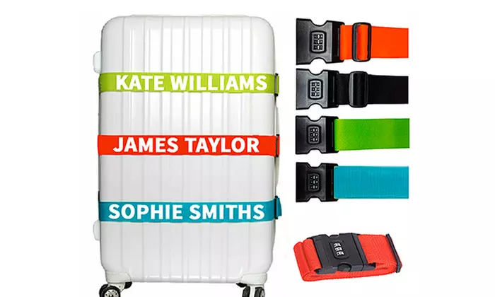 Personalisierter Gepäckgurt mit eigenem Namen in der Farbe nach Wahl (bis zu 67% sparen*) - Primary Image
