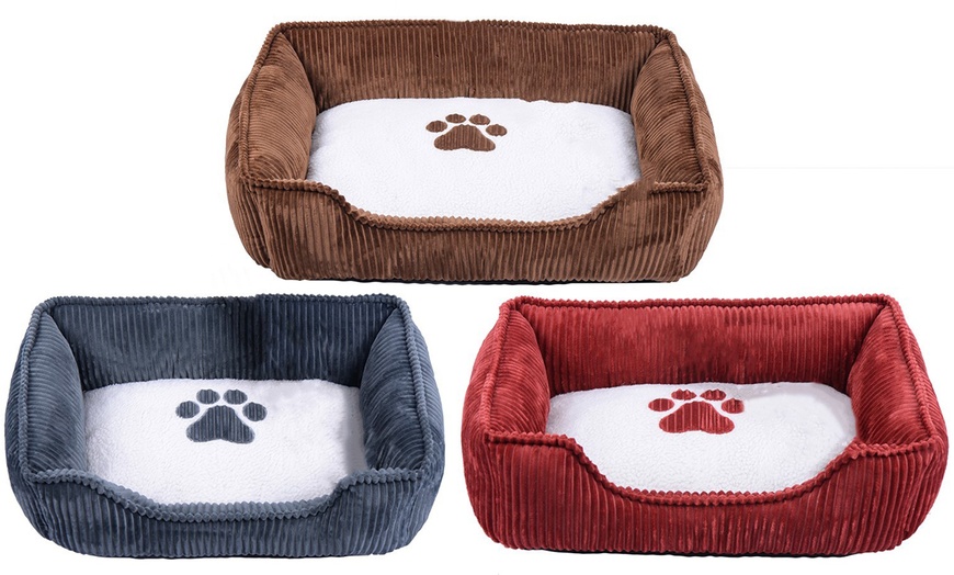 Image 1: Corduroy Pet Bed