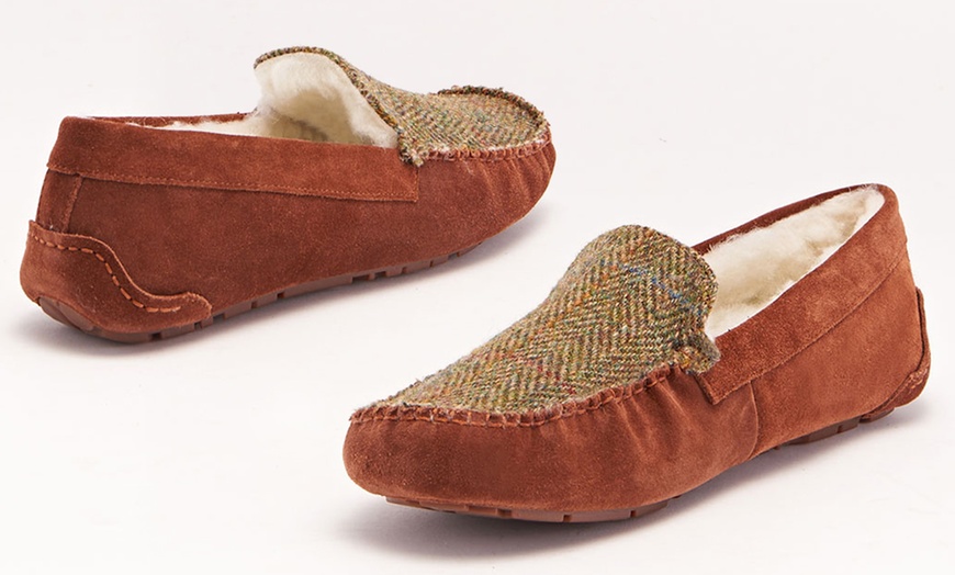 Image 7: Men's Harris Tweed Slippers