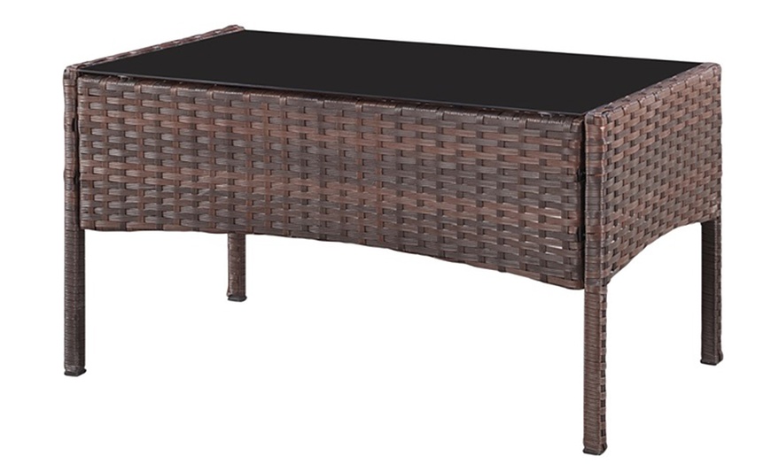 Image 8: 4-Piece Rattan-Effect Lounge Set