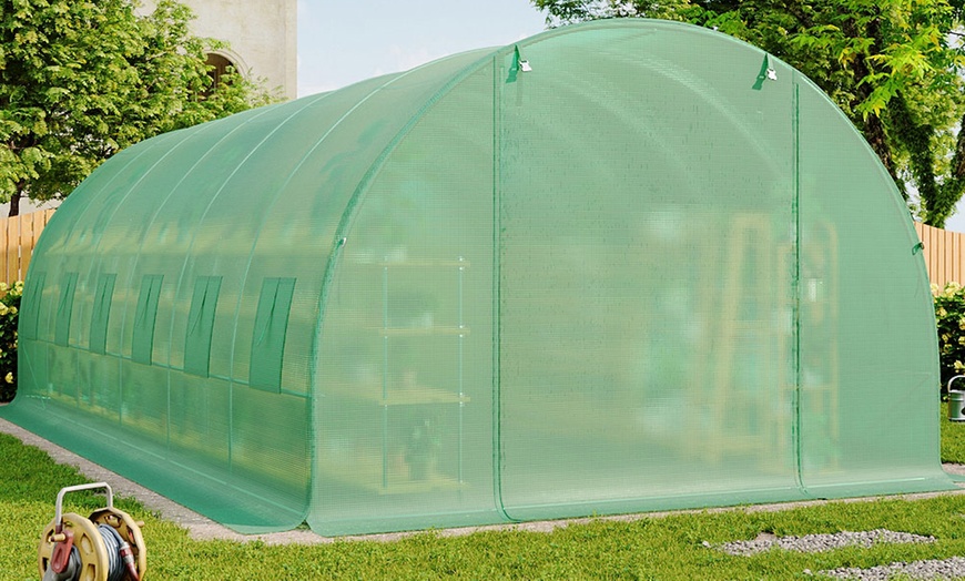 Image 8: Outdoor Walk-in Tunnel Steel Greenhouse with PE Cover
