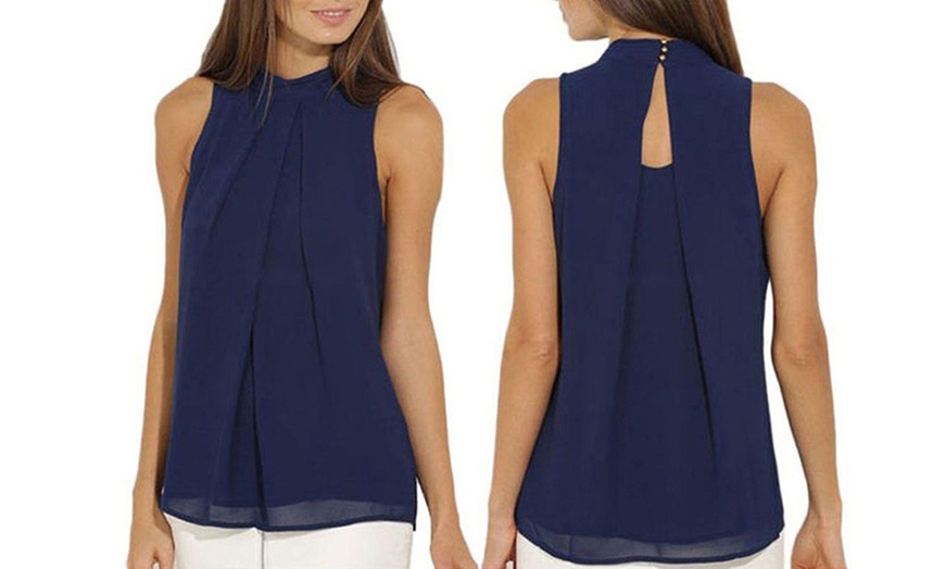 Image 3: Sleeveless Chiffon Blouse