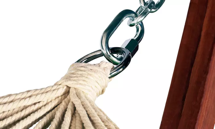 Luxus Hängematte mit 2-Personen-Liegefläche, Holzgestell und Volldach - Second Medium