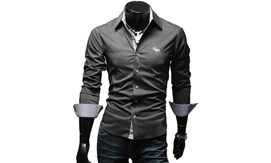 Image 2: Men"s Stag Logo Shirt