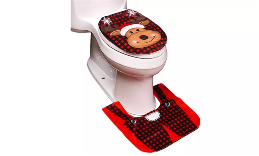 Image 2: Christmas Toilet Cover Bathroom Set