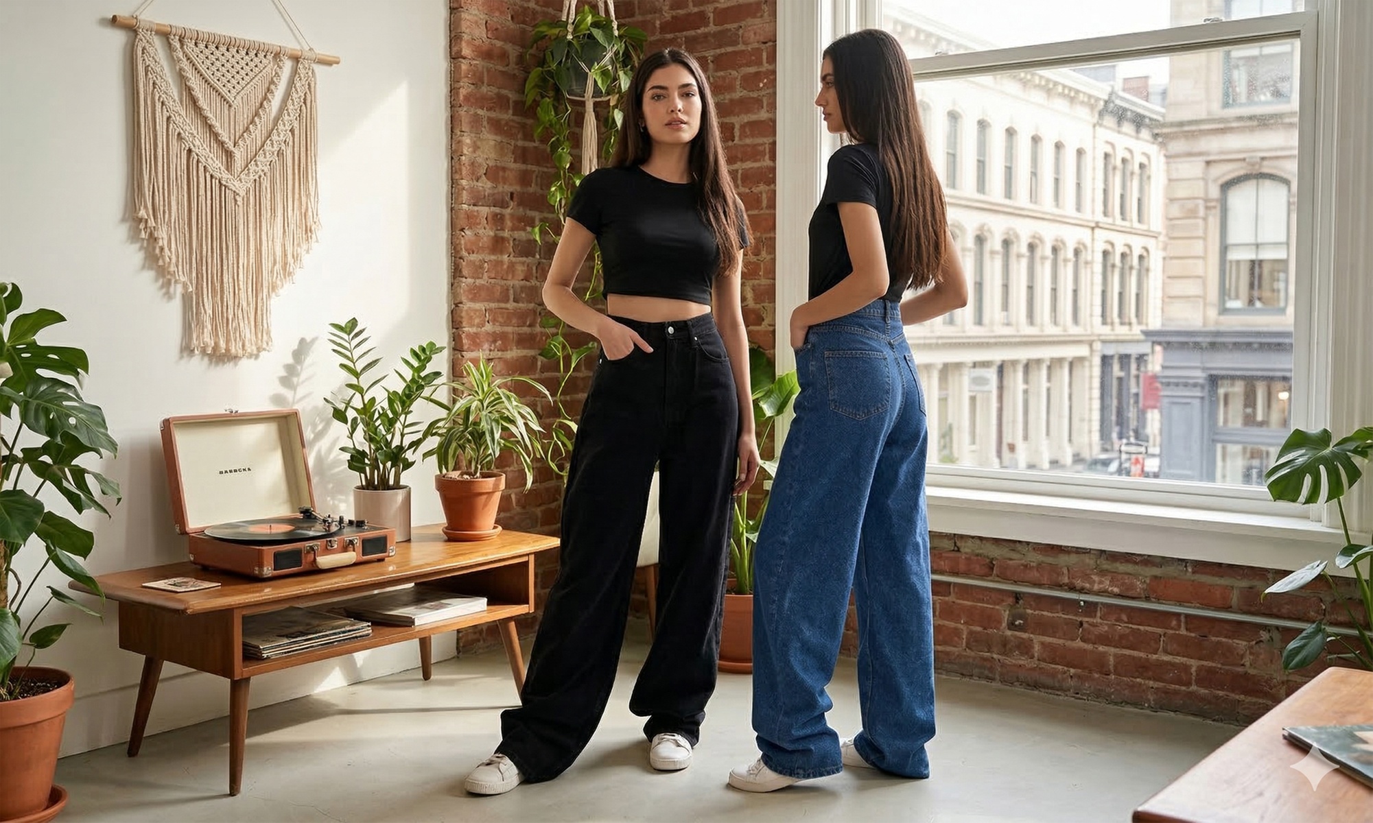 Women’s Wide Leg High Waisted Denim Jeans