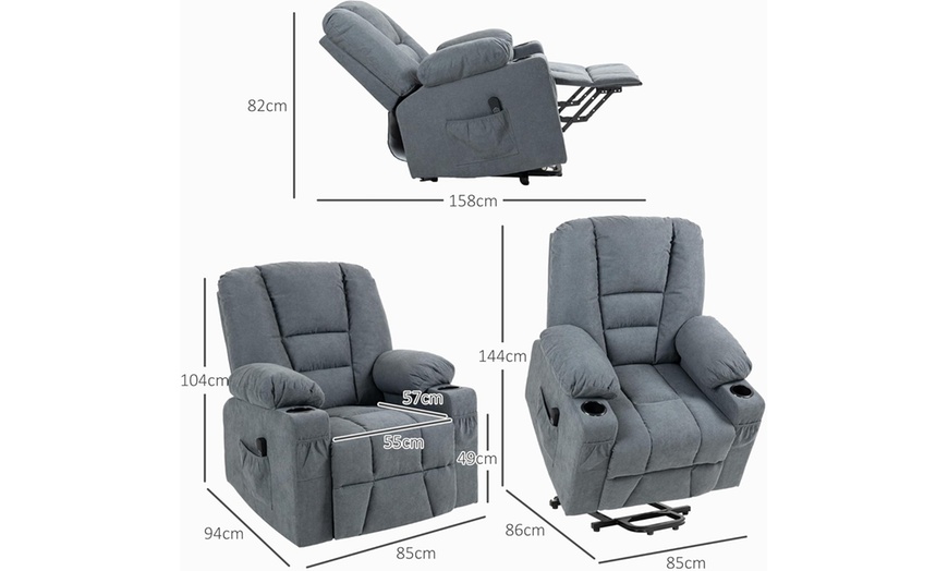 Image 14: HomCom Oversized Riser and Recliner Chairs in choice of colours