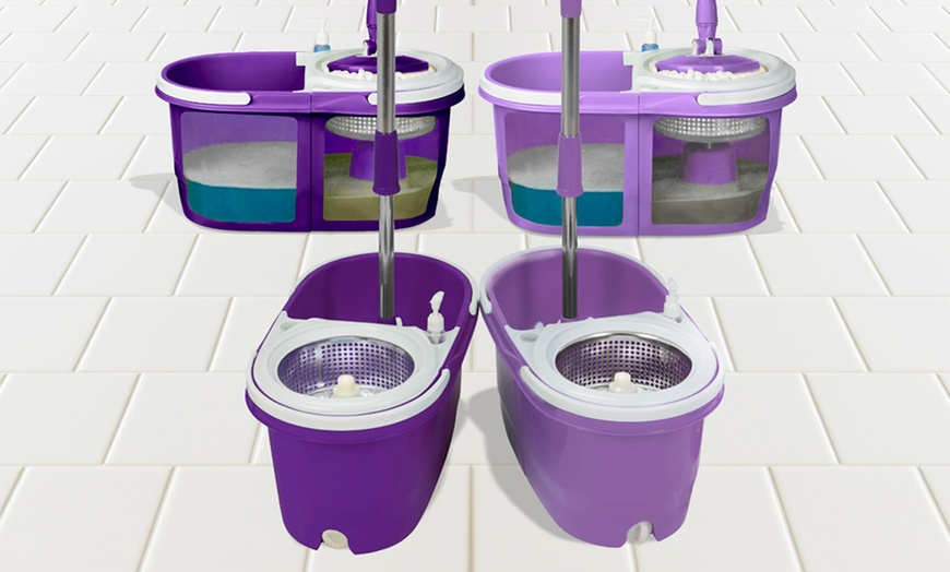 Image 1: Purple Dual Spin Mop