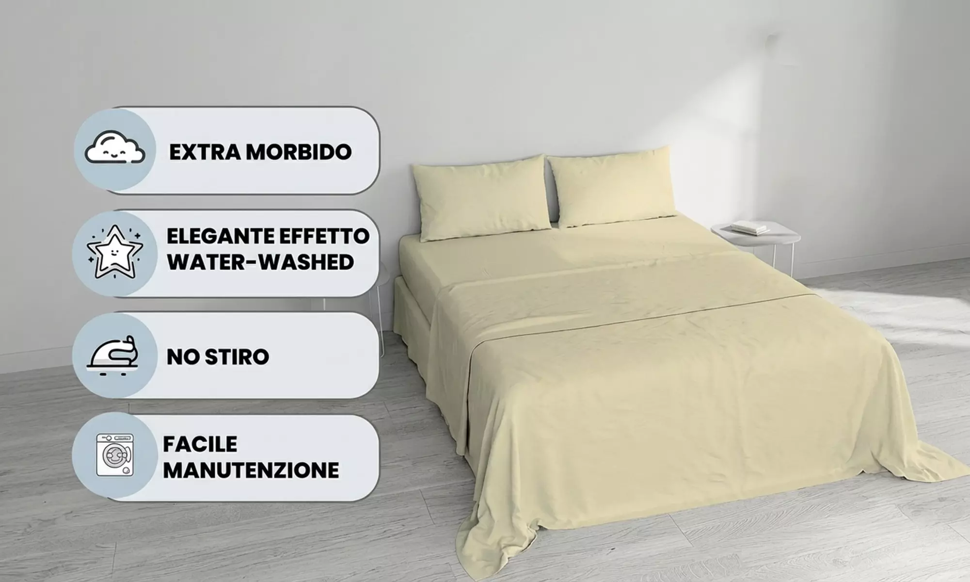 'Water Washed' beddengoedset voor tweepersoonsbed